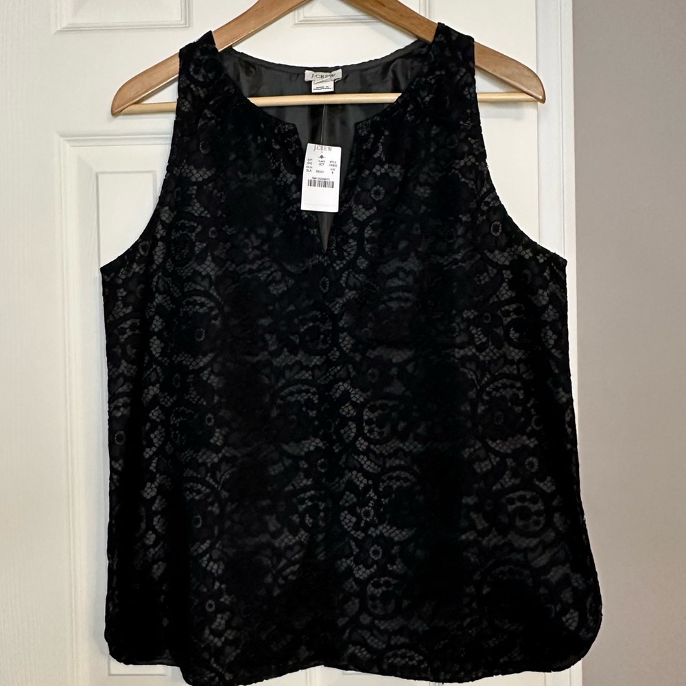 Black J.Crew Lace Sleeveless Blouse - Size 8 - NWT